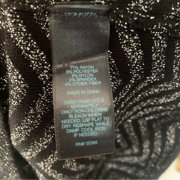 Express Dress Womens XS Extra Small Black Silver Chevron Striped Long Sleeve - Picture 9 of 9